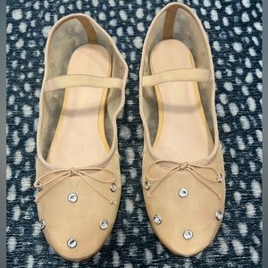 Loeffler Randall Leonie Mesh Carmel/Clear Flat size 9 SOLD OUT